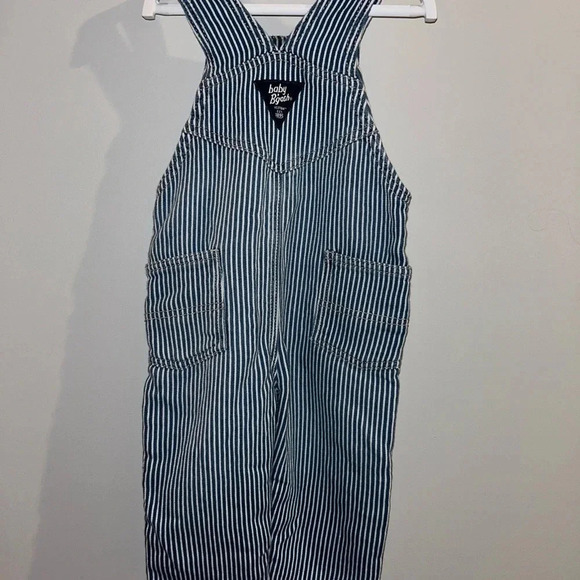 Oshkosh B'gosh Baby Boy blue  and white stripped overalls 18 months - Picture 7 of 10